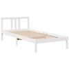 vidaXL Cama com estante sem colch&atilde;o 90x200 cm pinho maci&ccedil;o branco
