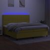 vidaXL Cama box spring c/ colch&atilde;o e LED 200x200 cm tecido verde