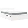 vidaXL Cama com gavetas e colch&atilde;o 120x190 cm pinho maci&ccedil;o branco