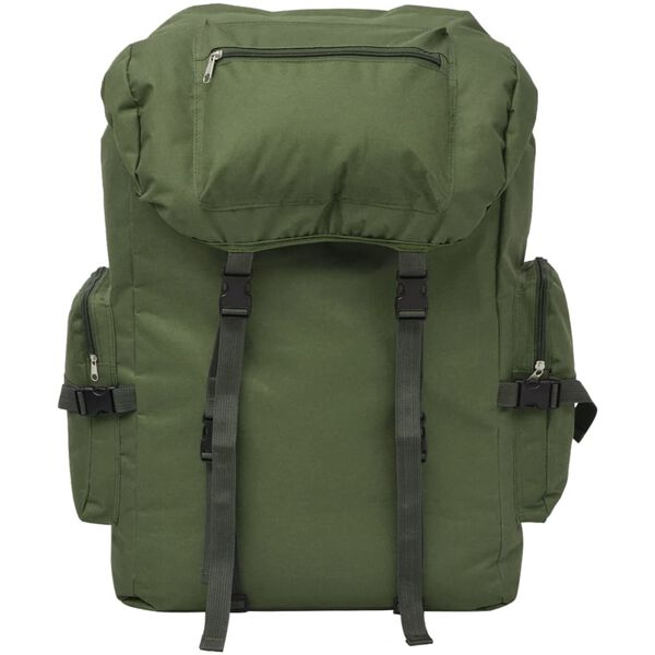 vidaXL Mochila estilo exército 65 L verde