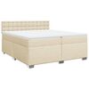 vidaXL Cama com molas/colch&atilde;o 200x200 cm tecido cor creme