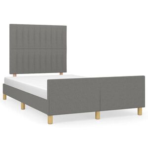 vidaXL Estrutura de cama sem colch&atilde;o cinza escuro 120x190 cm tecido