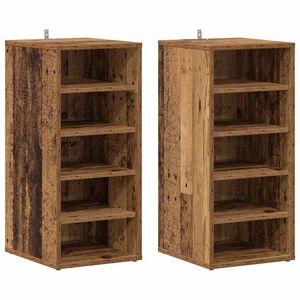 vidaXL Sapateiras 2 pcs 32x35x70 cm derivados de madeira madeira velha