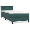 vidaXL Cama box spring c/ colch&atilde;o e LED verde-escuro 80x220 cm veludo