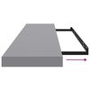 vidaXL Prateleiras de parede suspensas 2 pcs 120x23,5x3,8cm MDF cinza