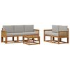 vidaXL Conjunto de Sof&aacute;s para Exterior 6 pcs Natural e Cinzento-Claro