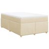 vidaXL Cama boxspring com colch&atilde;o 120x190 cm tecido cor creme