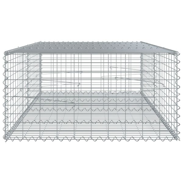 vidaXL Cesto gabião com cobertura 200x100x50 cm ferro galvanizado