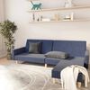 vidaXL Sof&aacute;-cama de 2 lugares com apoio de p&eacute;s tecido azul