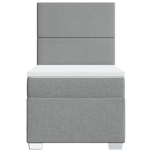 vidaXL Cama com molas/colch&atilde;o 80x200 cm tecido cinza-claro