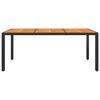vidaXL Mesa de jardim 190x90x75 cm madeira de ac&aacute;cia e vime PE preto