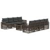 vidaXL Conjunto de Sof&aacute; de Jardim 9 unid. Cinza e Cinza Escuro vime PE