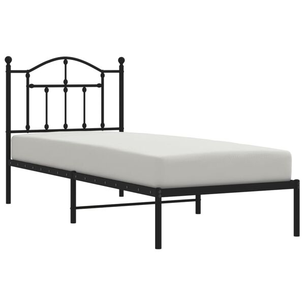 vidaXL Estrutura de cama com cabeceira 80x200 cm metal preto