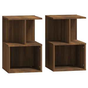 vidaXL Mesa cabeceira 2pcs 35x35x55cm deriv. madeira carvalho castanho