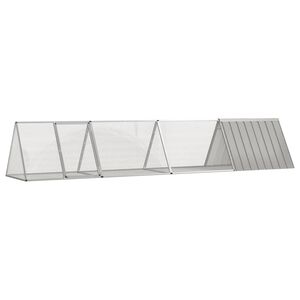 vidaXL Gaiola p/ coelhos 403,5x80,5x71 cm a&ccedil;o galvanizado cinzento