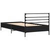 vidaXL Estrutura de cama 75x190 cm derivados de madeira e metal preto
