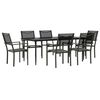 vidaXL 7 pcs conjunto de jantar para jardim a&ccedil;o e textilene preto