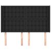 vidaXL Cabeceira de cama c/ abas couro artif. 147x16x118/128 cm preto