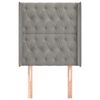 vidaXL Cabeceira de cama c/ abas veludo 83x16x118/128cm cinzento-claro