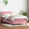 vidaXL Cama box spring c/ colch&atilde;o e LED rosa 90x210 cm veludo