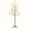 vidaXL Cerejeira com 84 luzes LEDs 120 cm branco quente