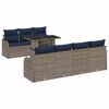 vidaXL Conjunto de Sof&aacute; de Jardim 8 unid. Cinzeto vime PE