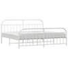 vidaXL Estrutura de cama com cabeceira e p&eacute;s 193x203 cm metal branco