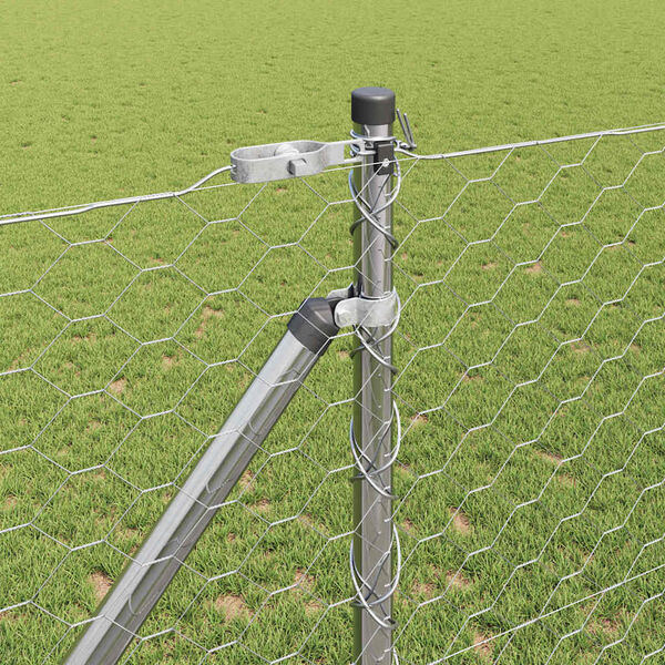 vidaXL Poste de Cerca Prateado 50 x 1,2 m (malha de 50 mm) A&ccedil;o