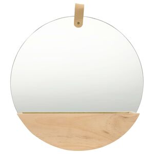 vidaXL Espelho de parede em pinho maci&ccedil;o 35 cm