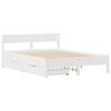 vidaXL Cama sem colch&atilde;o 135x190 cm madeira de pinho maci&ccedil;a branco
