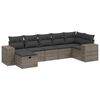 vidaXL 7 pcs conjunto sof&aacute;s p/ jardim c/ almofad&otilde;es vime PE cinzento