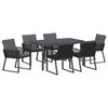 vidaXL Conjunto de Jantar para Jardim 7 unid. Antracite vime PE