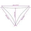 vidaXL Para-sol vela tecido oxford triangular 2,5x2,5x3,5 m vermelho