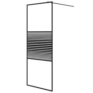 vidaXL Divis&oacute;ria de chuveiro vidro transparente ESG 80x195 cm preto