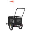 vidaXL Reboque bicicleta p/ animais tecido oxford/ferro preto