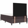 vidaXL Cama Box com colch&atilde;o Castanho escuro 120 x 190 cm tecido