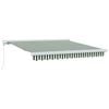 vidaXL Toldo retr&aacute;til Verde e Branco 350 x 250 cm Lona e Alum&iacute;nio