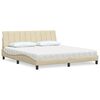 vidaXL Cama com colch&atilde;o Hanko 180x200 cm tecido cor creme