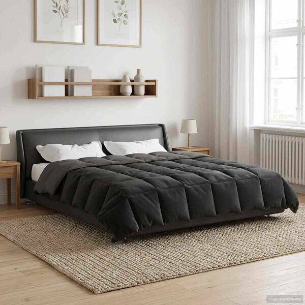 vidaXL Duvet de Ano Inteiro Cinzento-claro 200 x 240 cm Microfibra