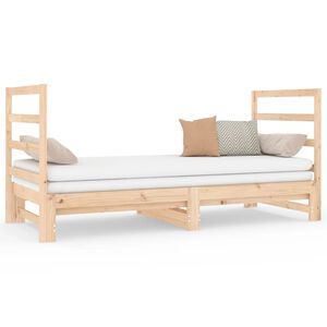 vidaXL Estrutura sof&aacute;-cama de puxar 2x(90x190) cm pinho maci&ccedil;o