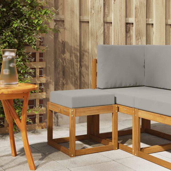 vidaXL Banco de Banquinho Cinza Natural e Claro 43 x 43 x 37 cm