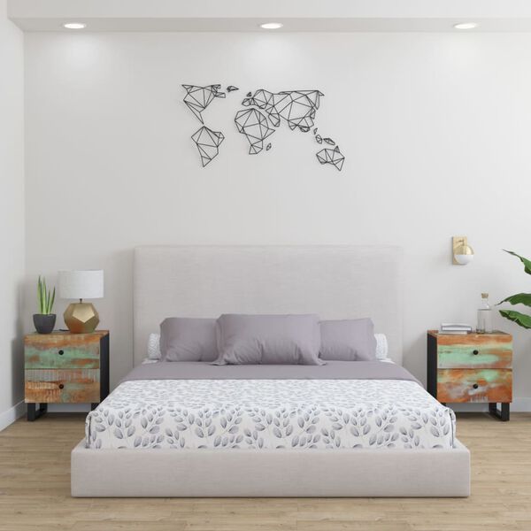 vidaXL Mesas de cabeceira 2 pcs 40x33x46 cm madeira recuperada maci&ccedil;a