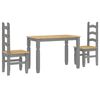 vidaXL 3 pcs conjunto de jantar Panama madeira pinho maci&ccedil;a cinzento