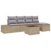 vidaXL Conjunto de Sof&aacute; de Jardim 5 unid. Bege e Cinza Claro vime PE