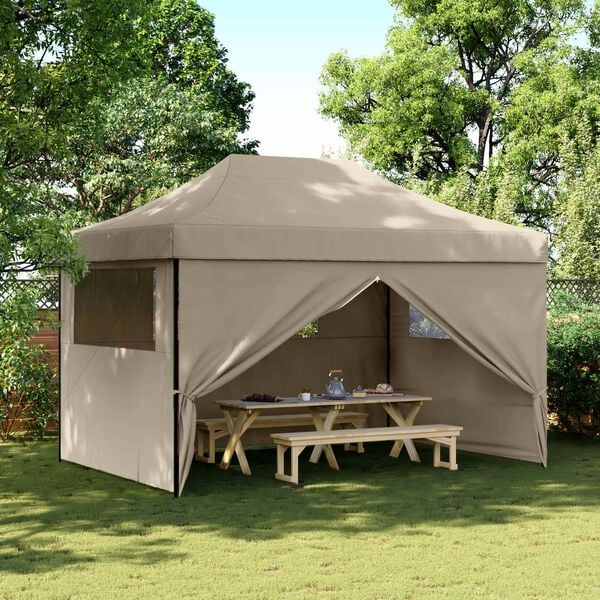 vidaXL Tenda de Festa Cinzento-acastanhado 279 x 410 x 315 cm