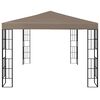 vidaXL Gazebo com cordões de luzes LED 4x3 m cinza-acastanhado