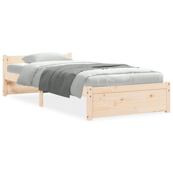 vidaXL Estrutura cama pequena solteiro 75x190 cm madeira maci&ccedil;a