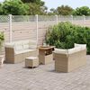 vidaXL Conjunto de Sof&aacute; de Jardim 9 pcs Bege vime PE