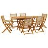 vidaXL 7 pcs conj. jantar p/ jardim polipropileno/madeira maci&ccedil;a bege
