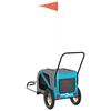 vidaXL Reboque de bicicleta p/ animais tecido oxford/ferro azul/preto